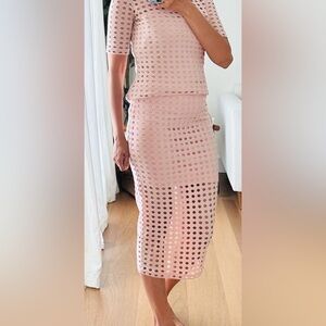 Alexander Wang 2 pc skirt set in pale pink